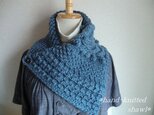 Kさまご注文品　アラン模様のカウル（メランジオリエントブルー）