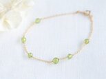 14KGF◇ペリドットのブレスレット　citrus green　