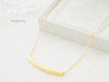 Gold Curved Bar Necklace