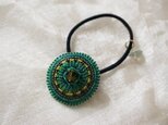 ビーズ刺繍Summer jewelヘアゴム【green】の画像