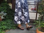 浴衣スカート☆シンプルに紺と白…夏にサラサラ足さばき82㎝丈の画像