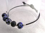 ジャワビーズ＆革紐ブレスレット　A004