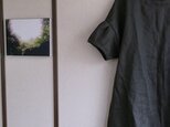 リネンパフ袖チュニック（チャコール）