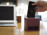 【アウトレット】 iPhone 木製スピーカー パープルハートの画像