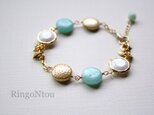 再販amazonite×gold coin ブレスの画像