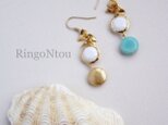 再販amazonite×gold coin ピアス、イヤリングの画像