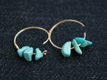 ターコイズのシンプルフープピアス
