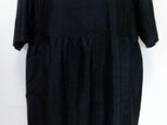 和風　黒の紬の着物で作ったチュニック　あ２３７の画像