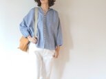 linen100% GatherBlouse Lady'sの画像