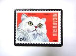 ニカラグア｢猫」切手ブローチ 518の画像