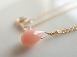 ピンクオパールの一粒ネックレス
