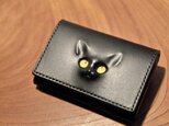 【受注生産品】黒　レリーフ猫の名刺入れの画像