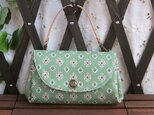 p様ｵｰﾀﾞｰ南欧風アコーディオンポーチＭ持ち手付　グリーン