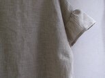 リネンオフショルダー袖ふんわりプルオーバー（ストライプ）