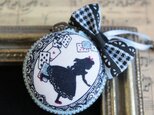 オーダー品☆アリスのマカロンポーチ（シルエット・ブルー）の画像
