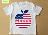 (size70～120)名前入りTシャツ【国旗リンゴ】】の画像