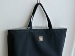 トートBag コットンリネン　ブラックの画像