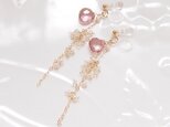 【S様ご予約品 ピンククォーツのノンホールピアス】の画像
