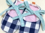 ベビー　ファーストシューズ　ネイビー×ミズイロの画像