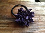 革花のヘアゴム L (葉っぱなし・太ゴム)薄紫 98の画像