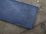 藍染め革　長財布の画像