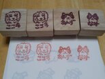 【オーダーご予約品】にゃんこ・わんこの消しゴムはんこの画像