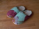 萩の月様オーダー　ひつじスリッパ　春夏タイプ（アクア）の画像