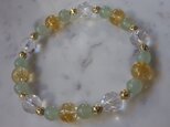 シトリン＋アベンチュリン＋水晶　パワーストーンブレスレット