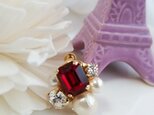 再販☆深紅色がゴージャスなピアス