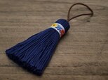 【再販】✤北欧タッセル✤ 【チロリアン】 お花柄＆葉っぱ柄　バッグチャーム　キーホルダー 紺