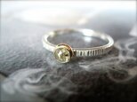 White Diamond Mix Metal Ring14kの画像