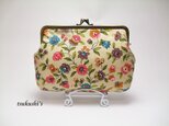 花柄ヴィンテージ生地・大きめがま口ポーチ