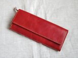 【Ｓ様オーダー品】ラクダ革のシンプルな長財布（赤）の画像