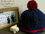 ベビーのあったかニット帽＊navy＊
