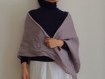 リネン しかくストール 五倍子染めの画像