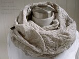 花刺繍リネンのスヌード の画像