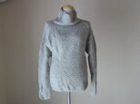 アルパカのラグラン編みセーターの画像