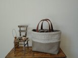 トートバックS ウール&帆布 ベージュの画像