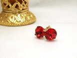【再販】14kgf　スワロフスキーピアス8mm　レッド