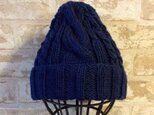 再販ニットキャップ　青