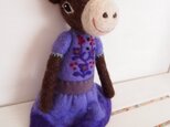人形　ロバ女の子　紫のドレス　（hana様専用）の画像