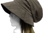 ハーフリネン ガーゼ織/つば広女優帽子(ゆったり)◆グレー系の画像