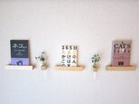 木の壁掛けCDラック&一輪挿しセット(クリア)の画像