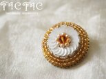 ◆sale◆ビーズ刺繍miniブローチ 【orange】の画像