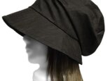 ブラックデニム/つば広女優帽子(ゆったり)の画像