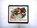 フィンランド「クリスマス」切手ブローチ 626の画像
