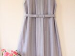 ★ ウール ストライプノースリーブワンピース★