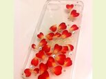 本物のお花ハート型バラのiPhoneケースの画像