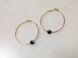 再販*オニキス*フープピアス#107の画像