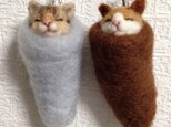 みのむし猫のストラップ（売約済み）の画像